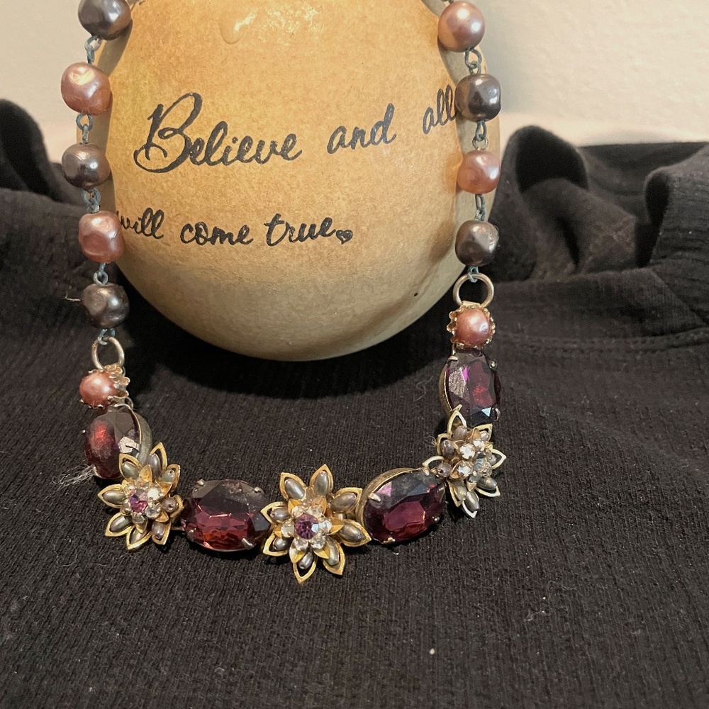 Amethyst Glass  Gilt Choker/Necklace